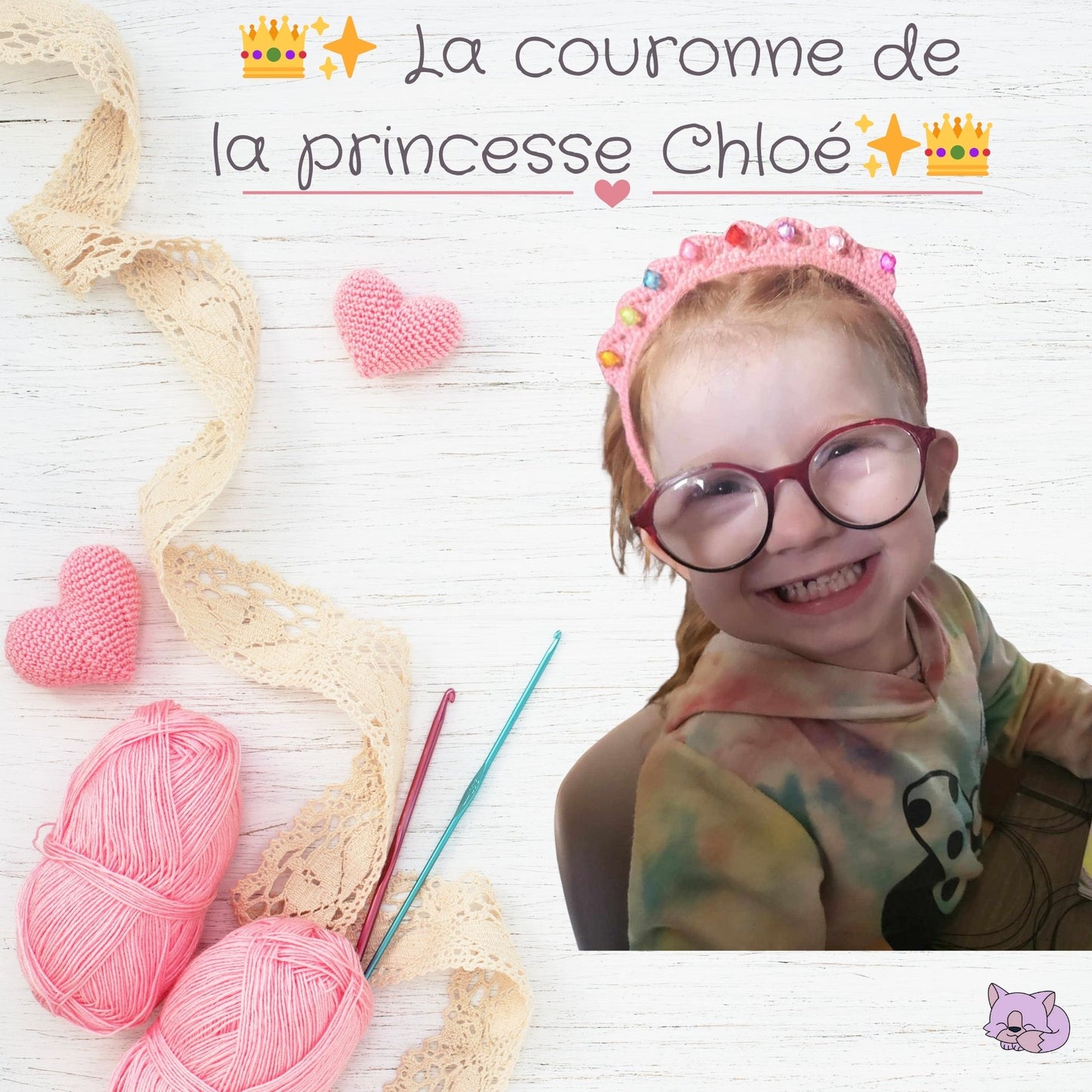 👑✨ La couronne de la princesse Chloé – 100 % fait main en crochet ✨👑