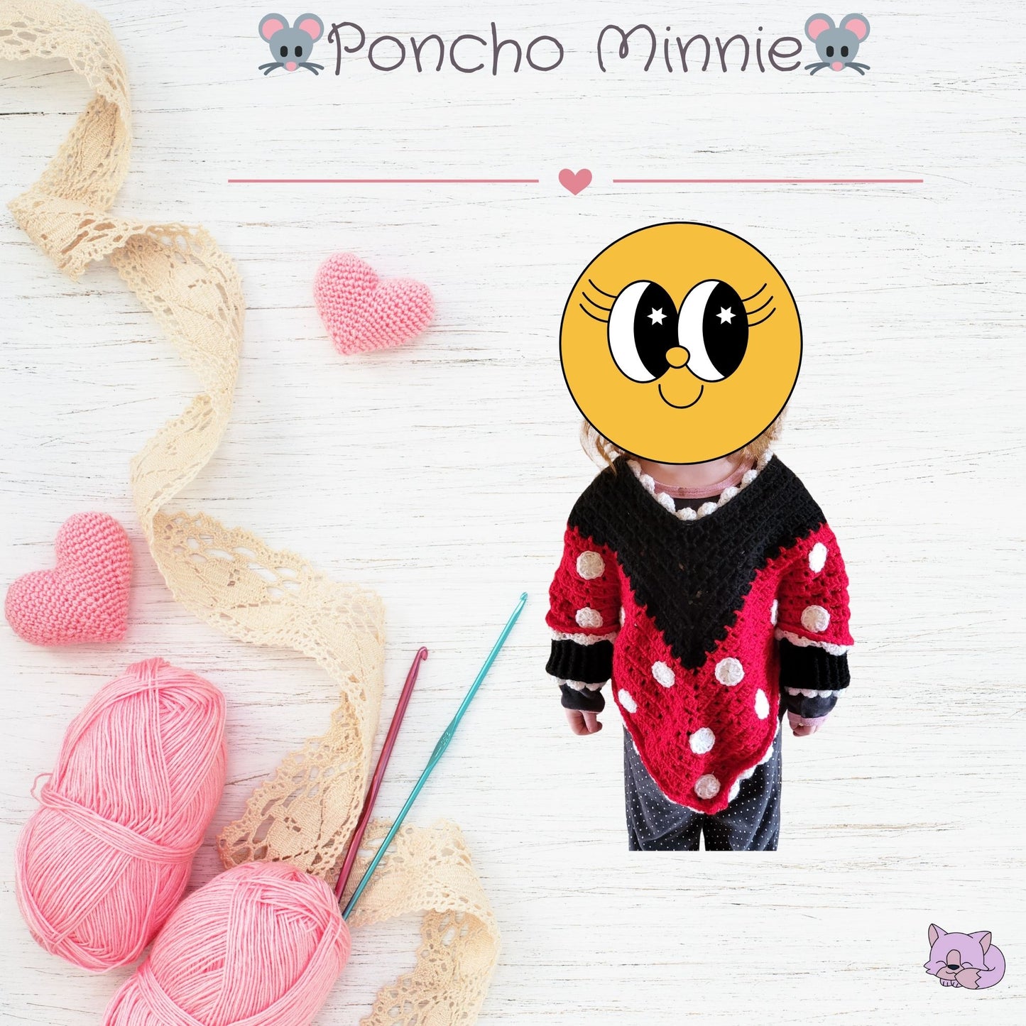 🌟 Poncho Minnie Mouse en laine pour enfants 🌟