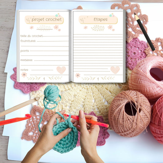 Mon carnet de projets crochet et tricot – Édition Douce 🧶💗