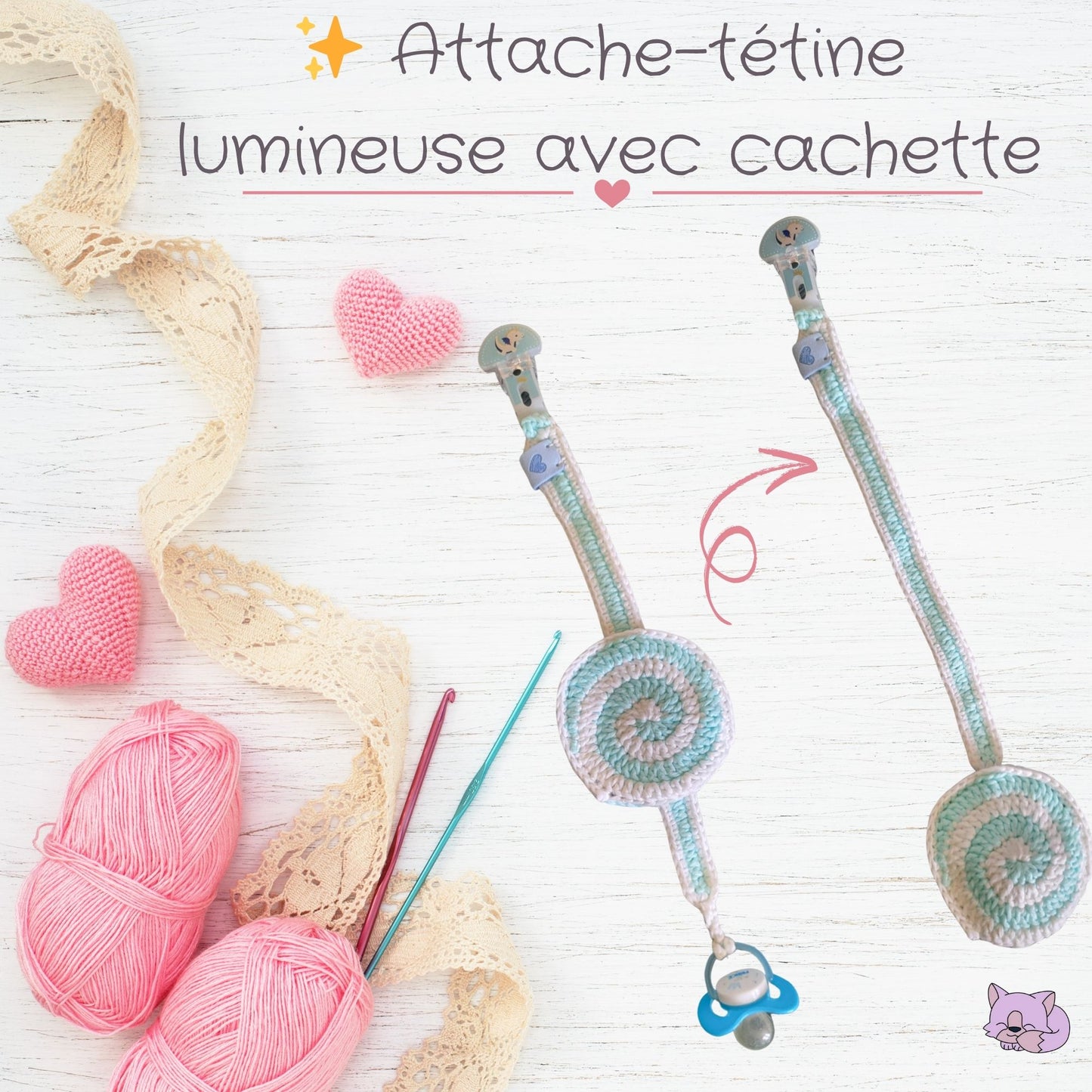 ✨ Attache-tétine lumineuse avec cachette – Pratique et magique même la nuit 🌙👶