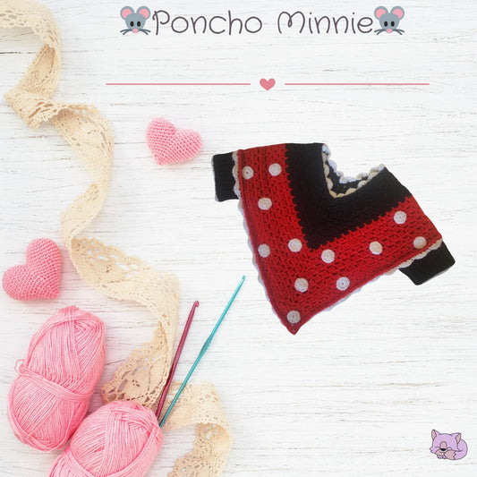 🌟 Poncho Minnie Mouse en laine pour enfants 🌟