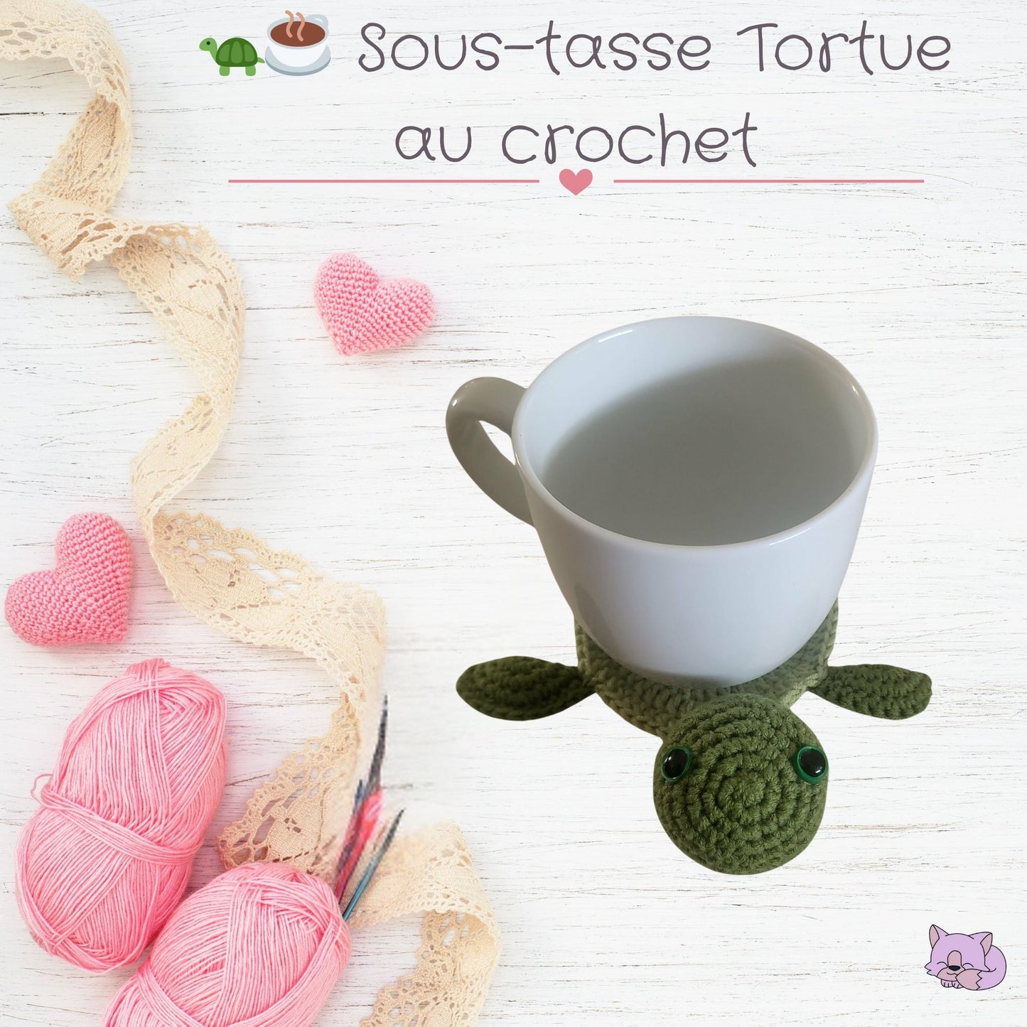🐢☕ Sous-tasse Tortue au crochet