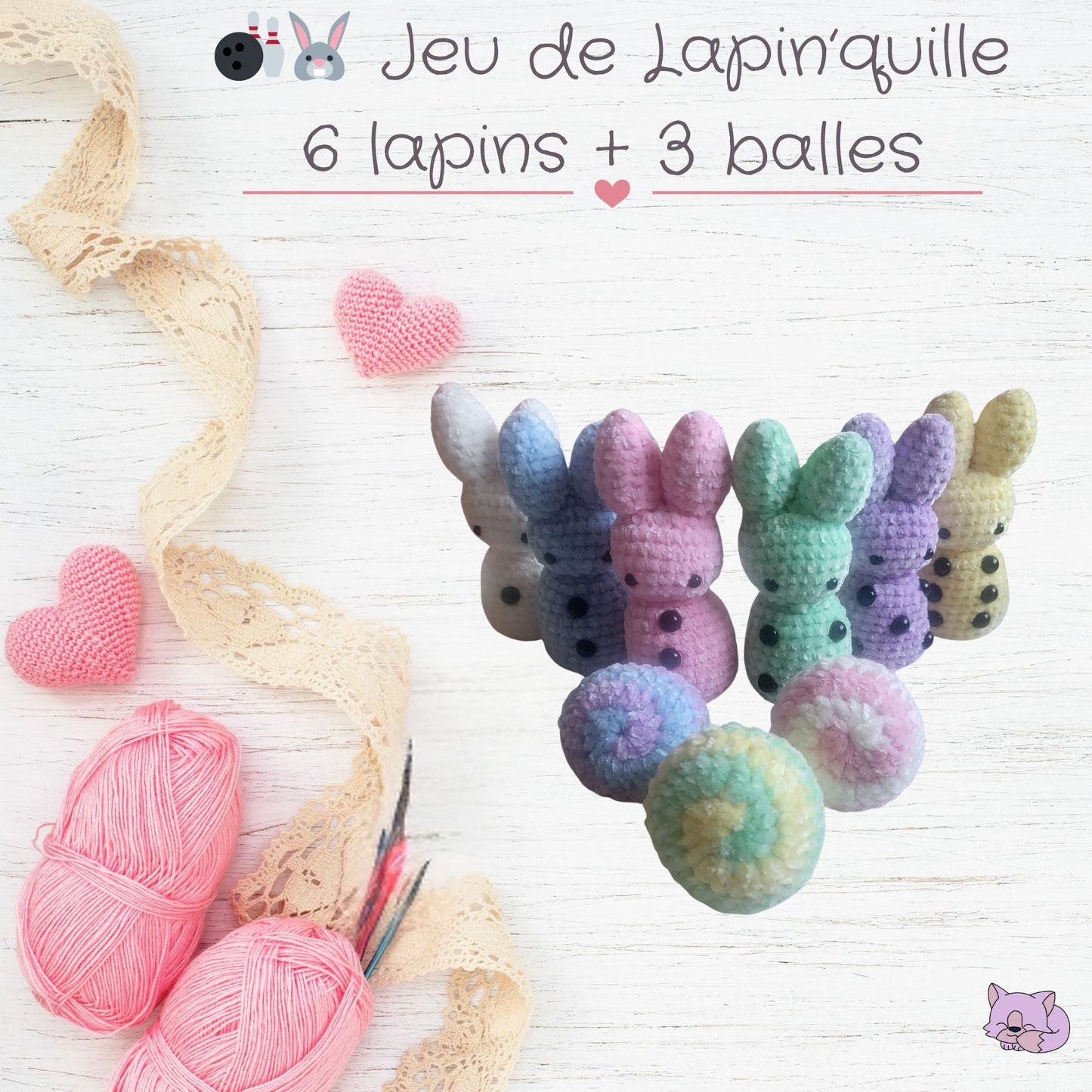 🎳🐰 Jeu de Lapin’quille – 6 lapins + 3 balles