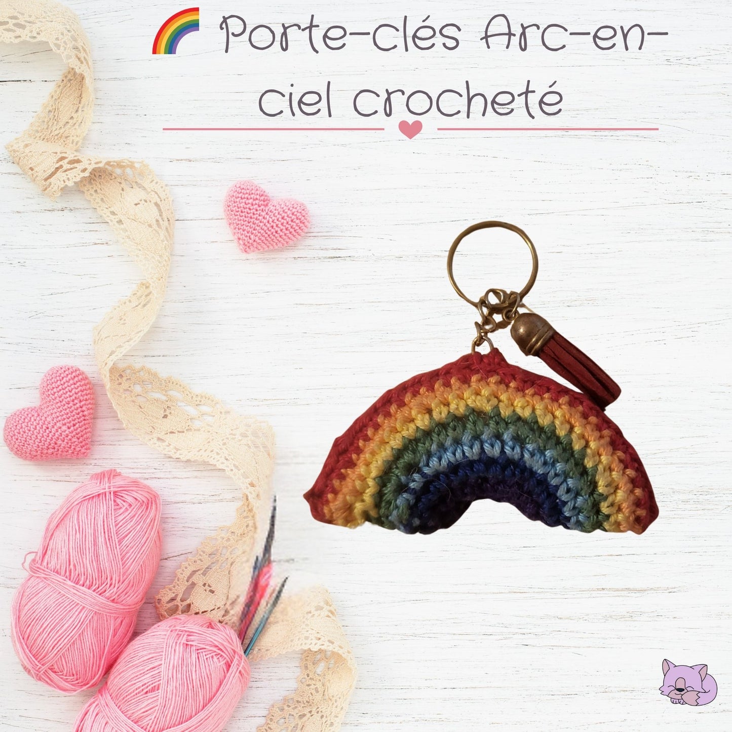 🌈 Porte-clés Arc-en-ciel crocheté